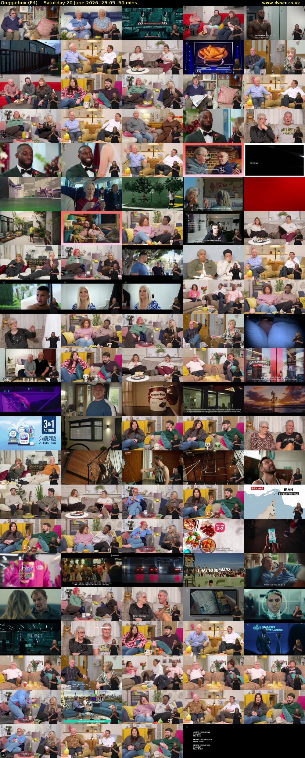 Gogglebox (E4) Saturday 20 June 2026 23:05 - 00:05
