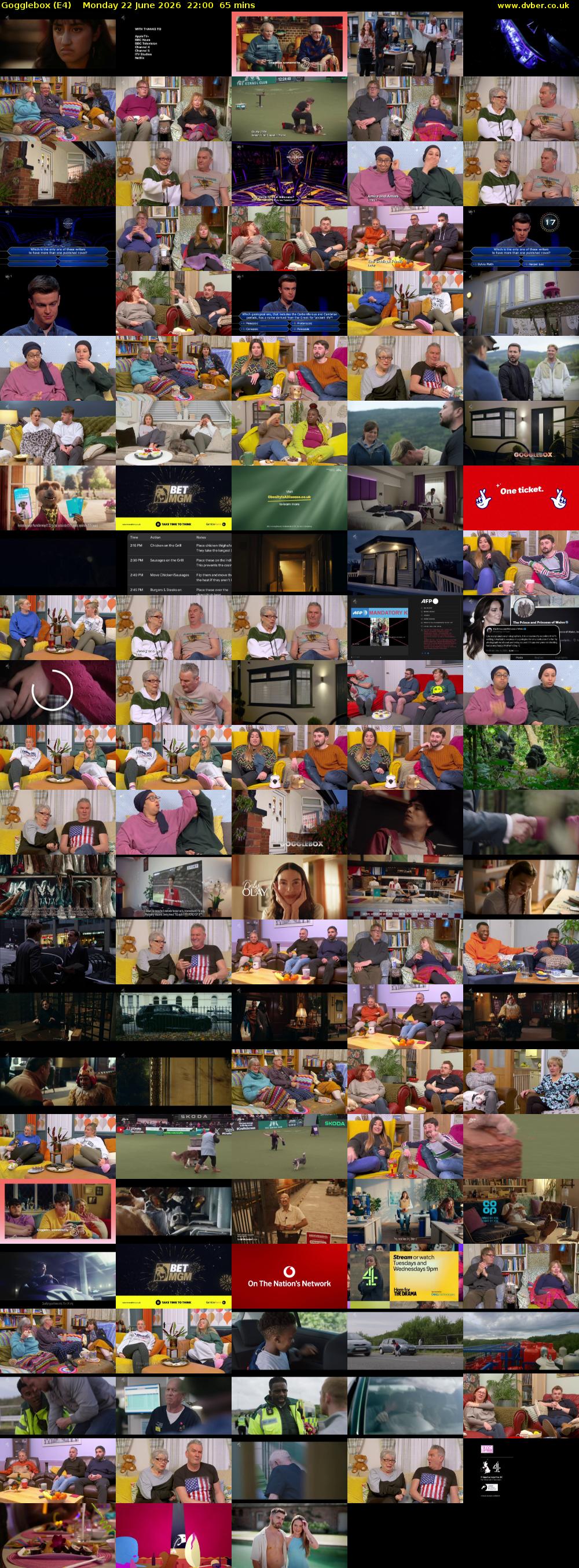 Gogglebox (E4) Monday 22 June 2026 22:00 - 23:05