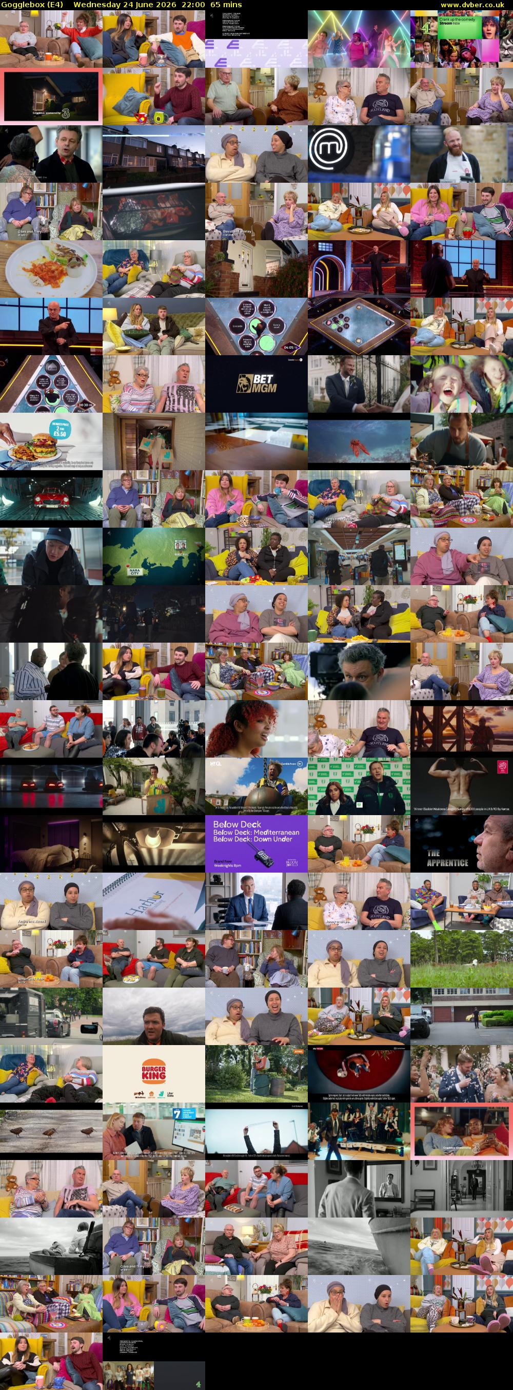 Gogglebox (E4) Wednesday 24 June 2026 22:00 - 23:05
