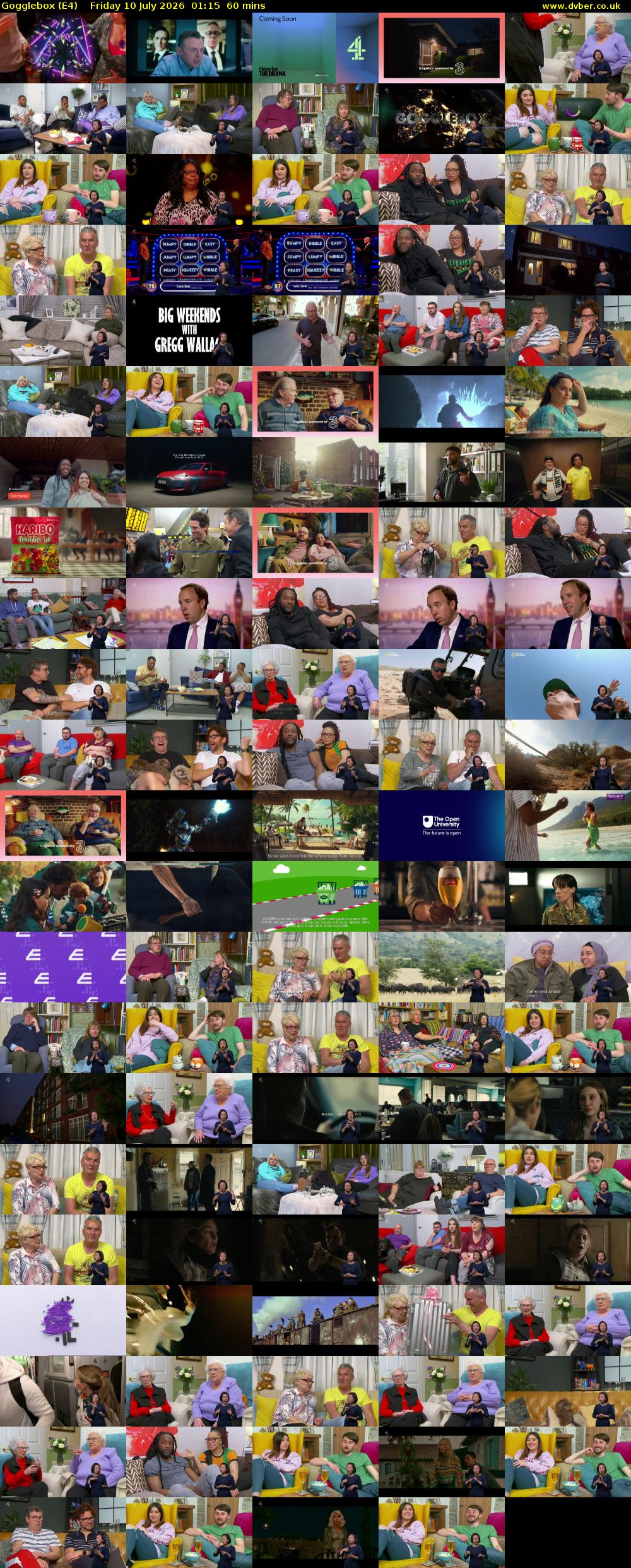 Gogglebox (E4) Friday 10 July 2026 01:15 - 02:15