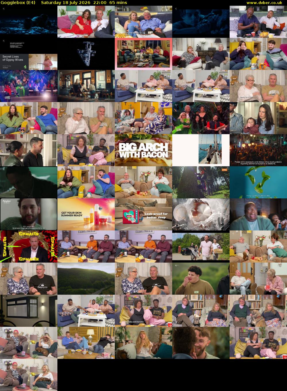Gogglebox (E4) Saturday 18 July 2026 22:00 - 23:05