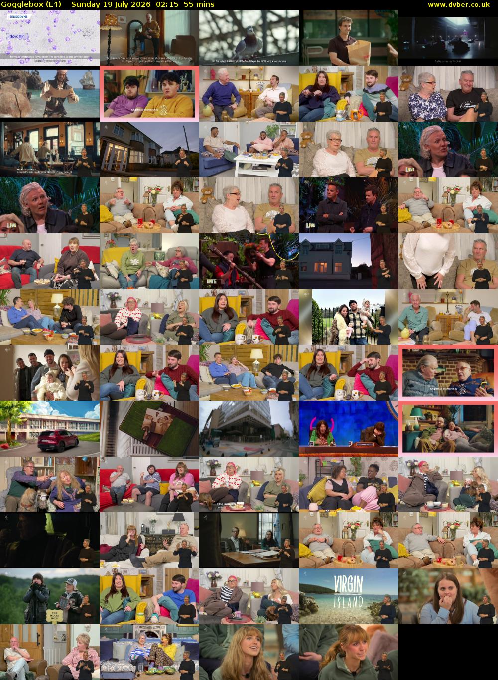 Gogglebox (E4) Sunday 19 July 2026 02:15 - 03:10