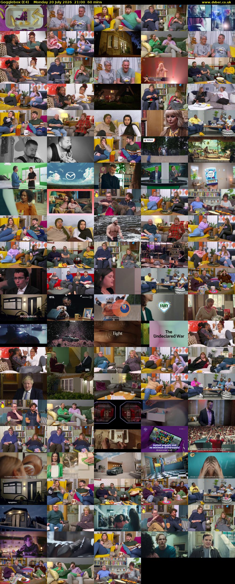 Gogglebox (E4) Monday 20 July 2026 21:00 - 22:00