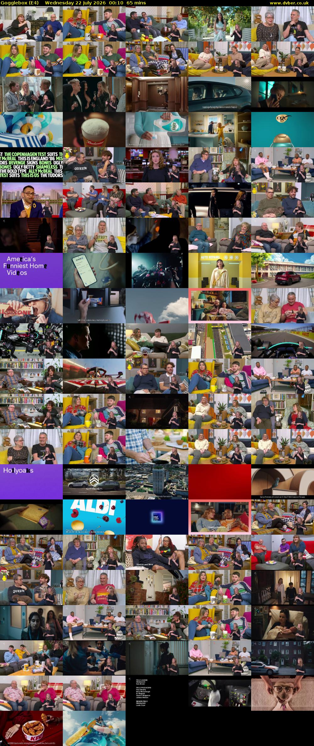 Gogglebox (E4) Wednesday 22 July 2026 00:10 - 01:15