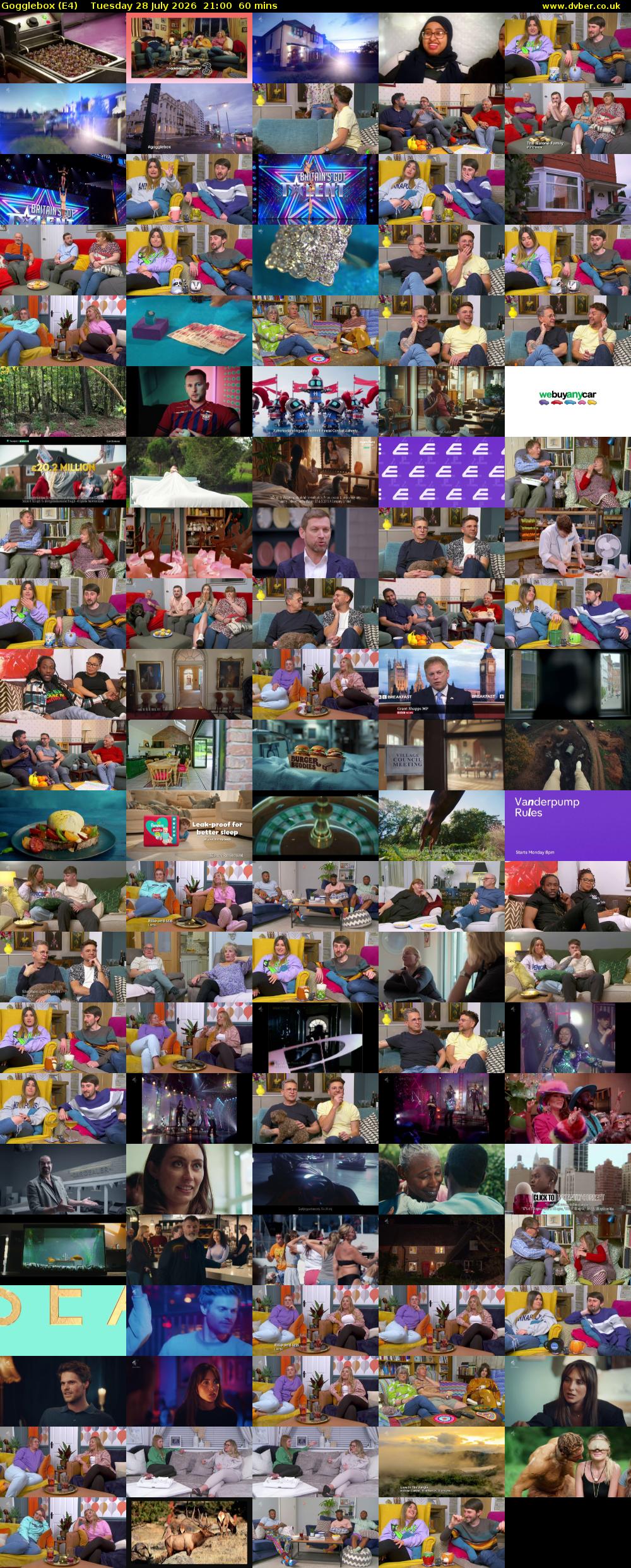 Gogglebox (E4) Tuesday 28 July 2026 21:00 - 22:00