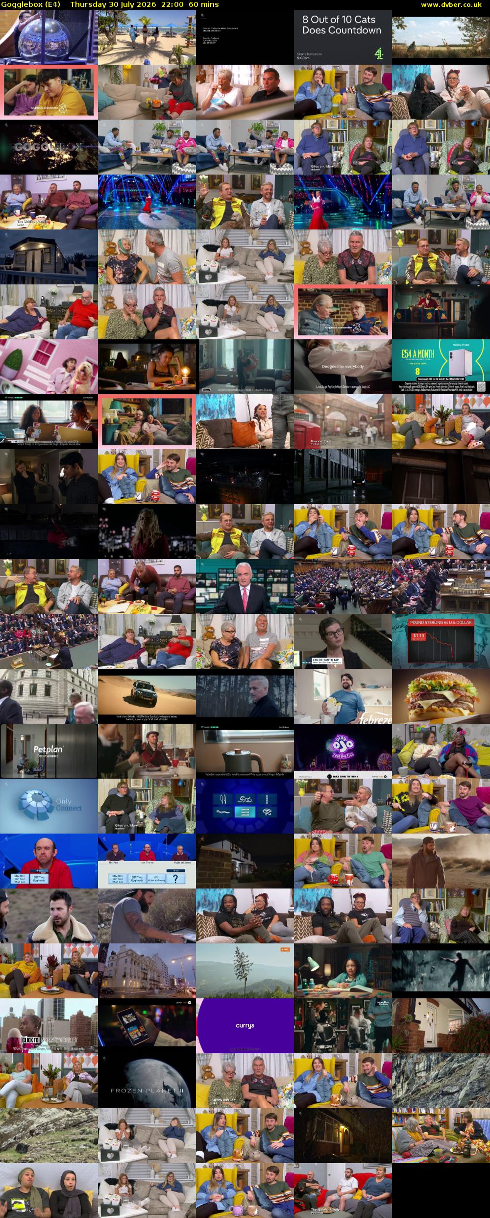 Gogglebox (E4) Thursday 30 July 2026 22:00 - 23:00