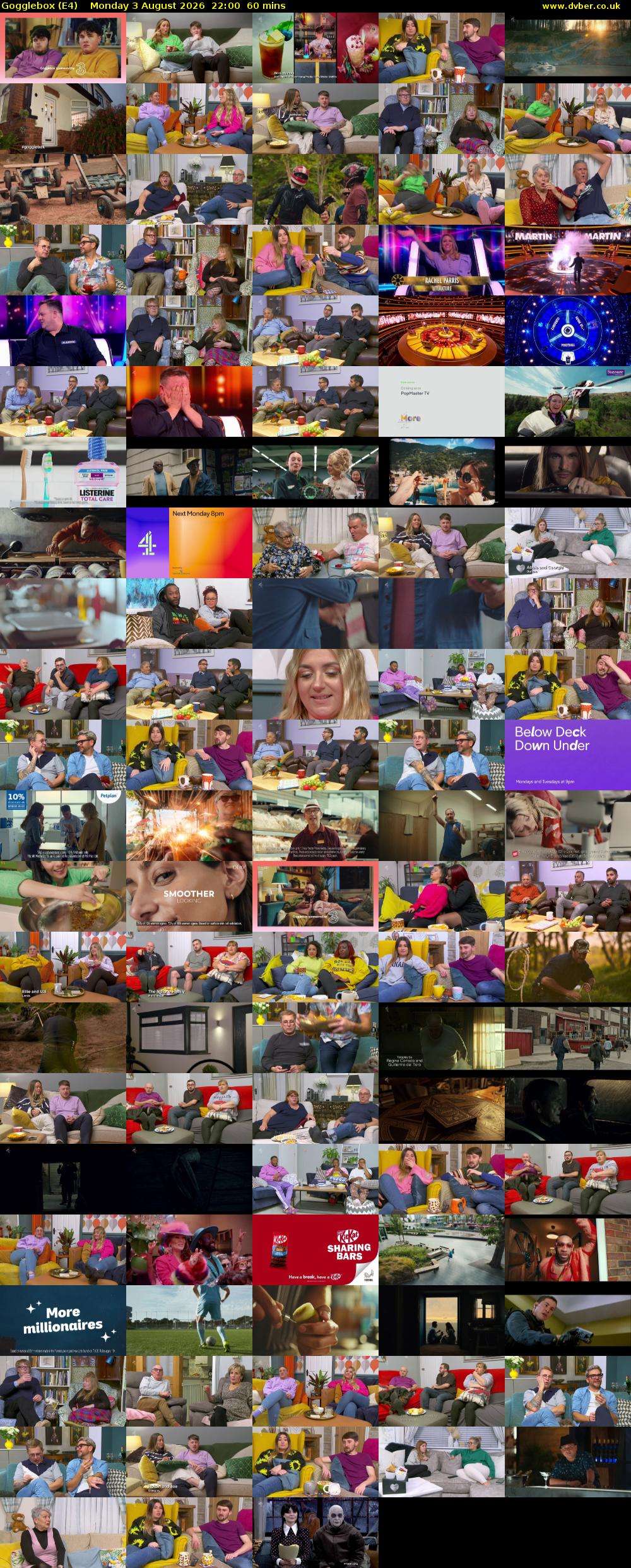 Gogglebox (E4) Monday 3 August 2026 22:00 - 23:00