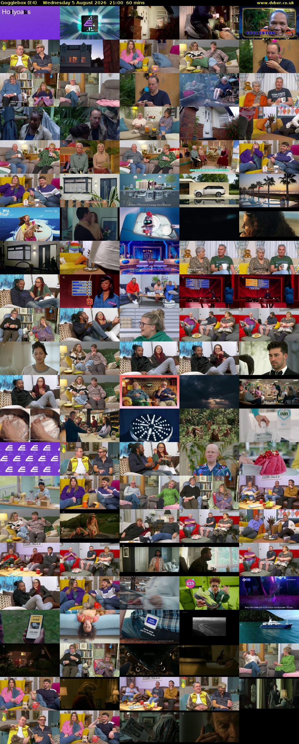 Gogglebox (E4) Wednesday 5 August 2026 21:00 - 22:00