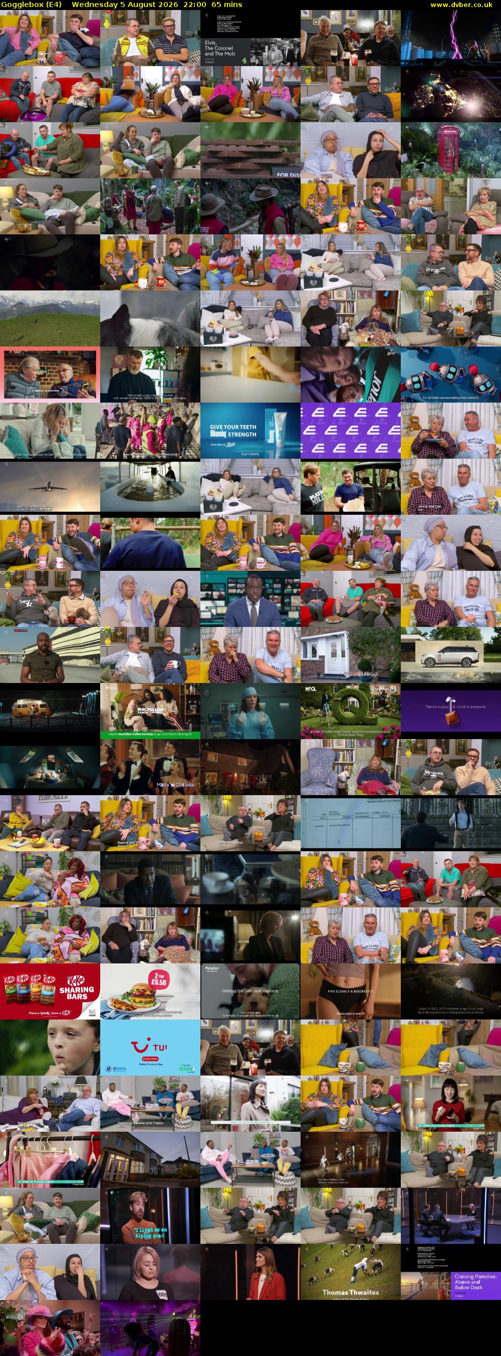 Gogglebox (E4) Wednesday 5 August 2026 22:00 - 23:05