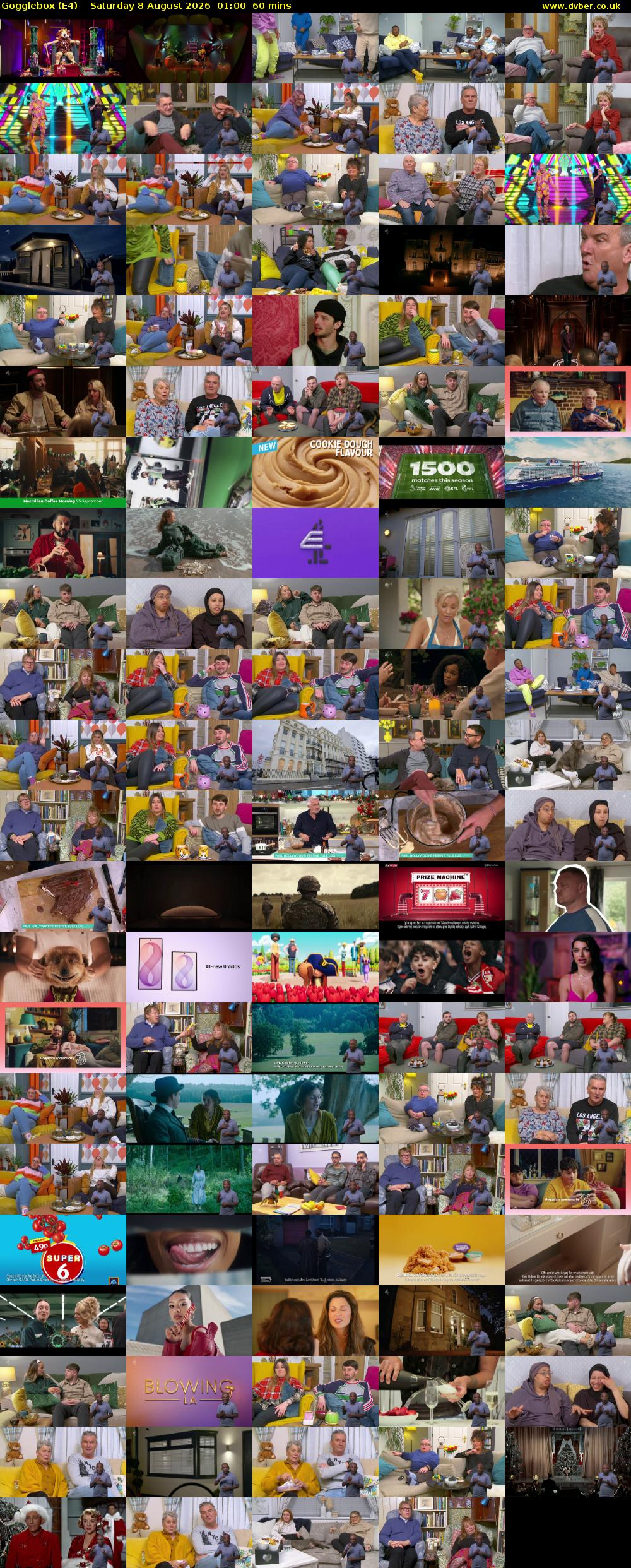 Gogglebox (E4) Saturday 8 August 2026 01:00 - 02:00