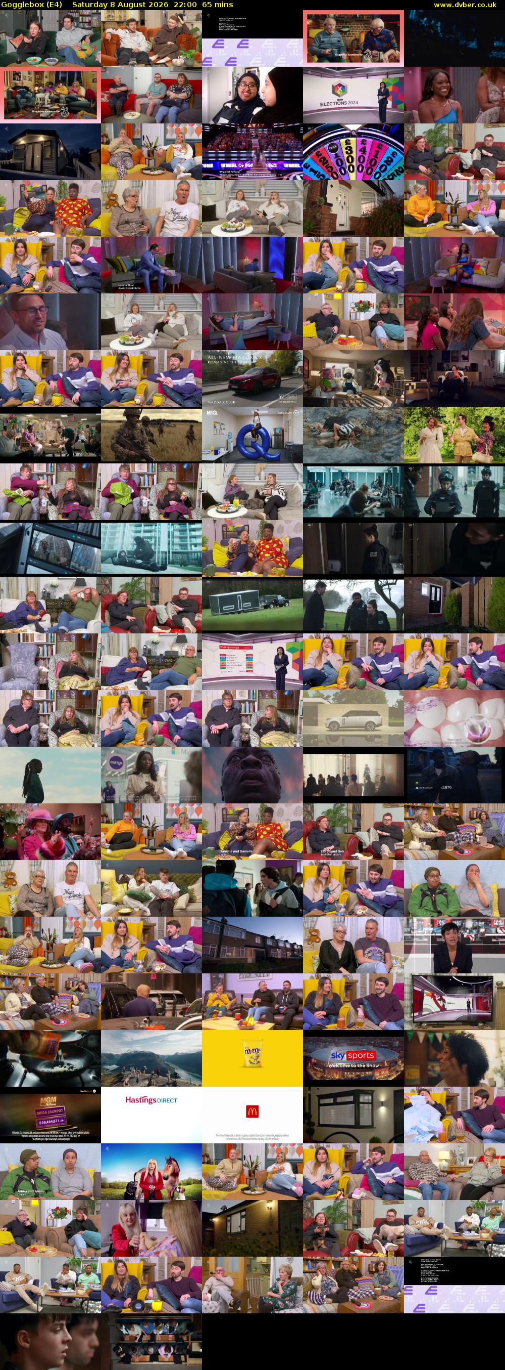 Gogglebox (E4) Saturday 8 August 2026 22:00 - 23:05