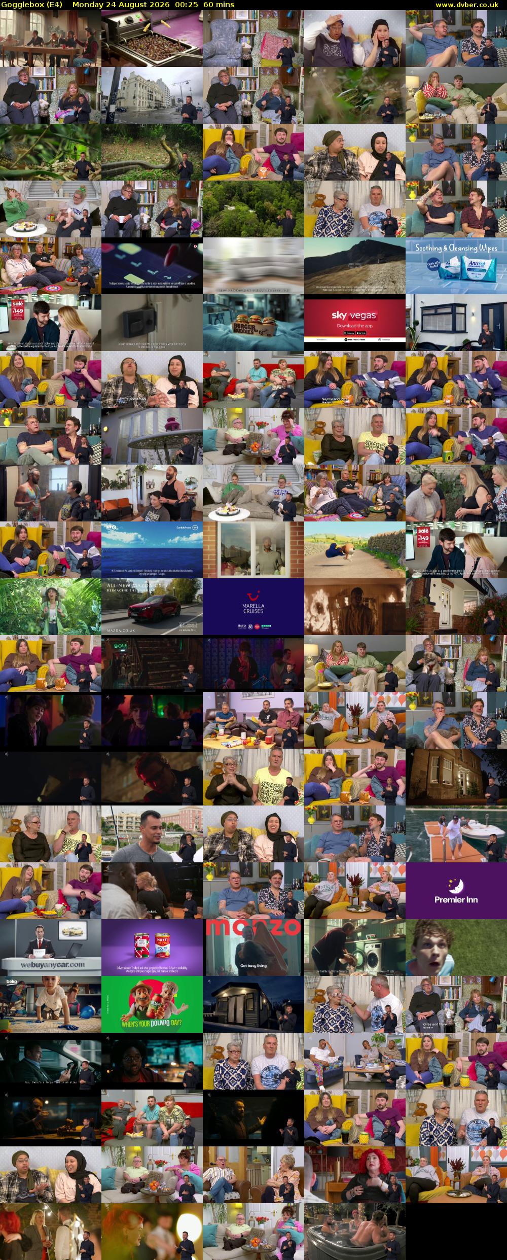 Gogglebox (E4) Monday 24 August 2026 00:25 - 01:25