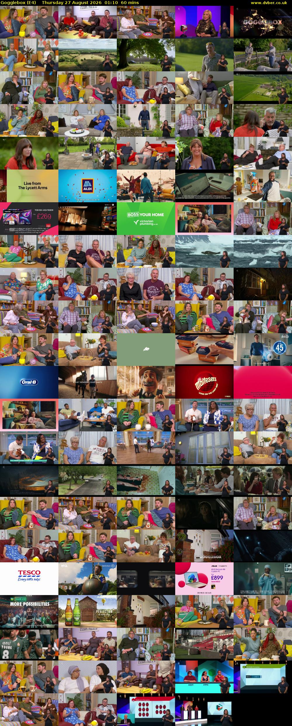 Gogglebox (E4) Thursday 27 August 2026 01:10 - 02:10