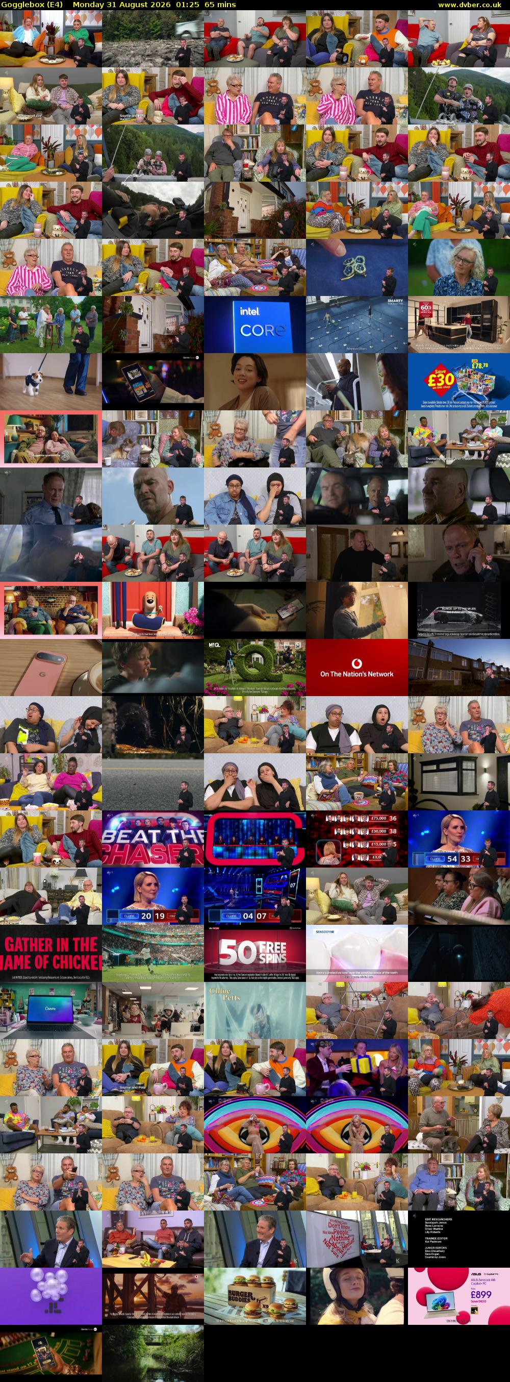 Gogglebox (E4) Monday 31 August 2026 01:25 - 02:30