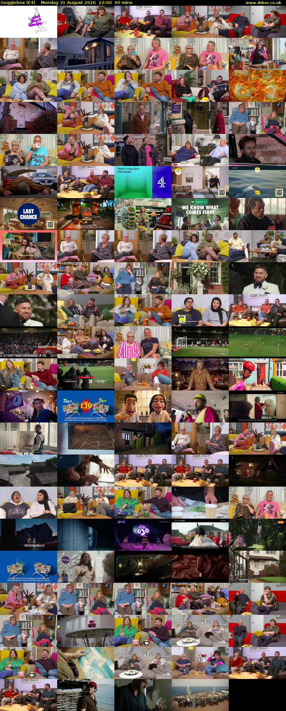 Gogglebox (E4) Monday 31 August 2026 22:00 - 23:00