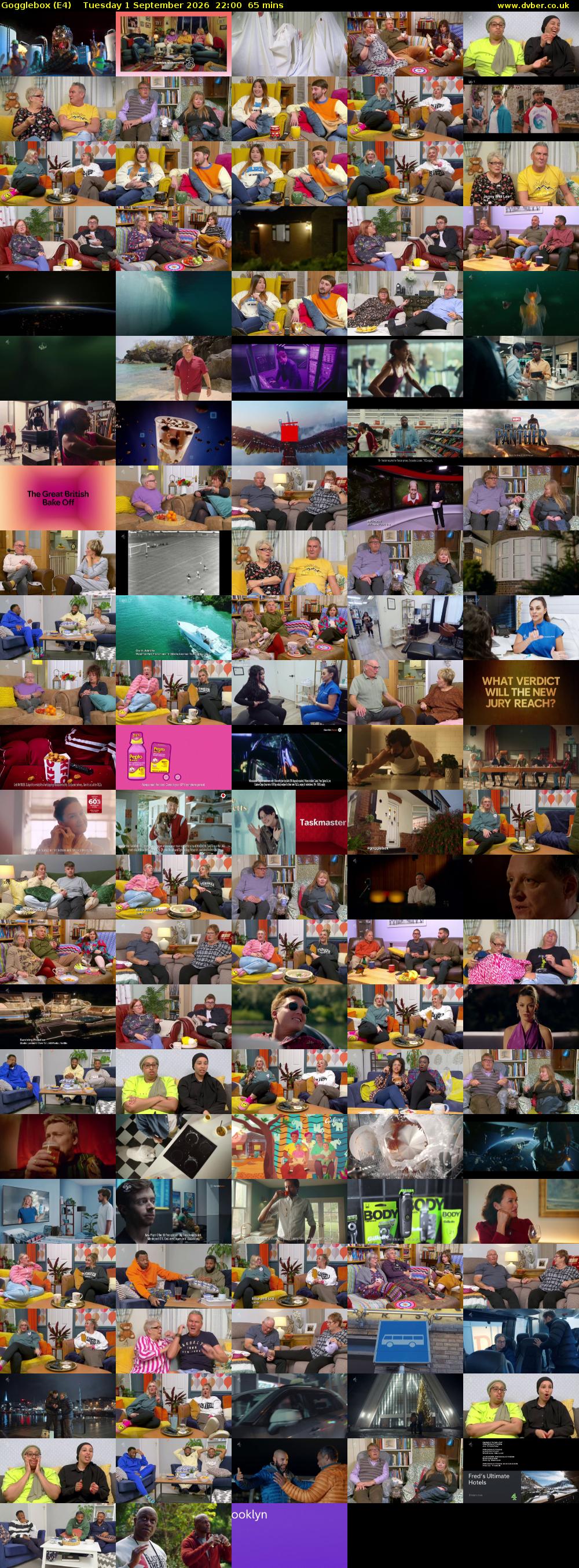 Gogglebox (E4) Tuesday 1 September 2026 22:00 - 23:05