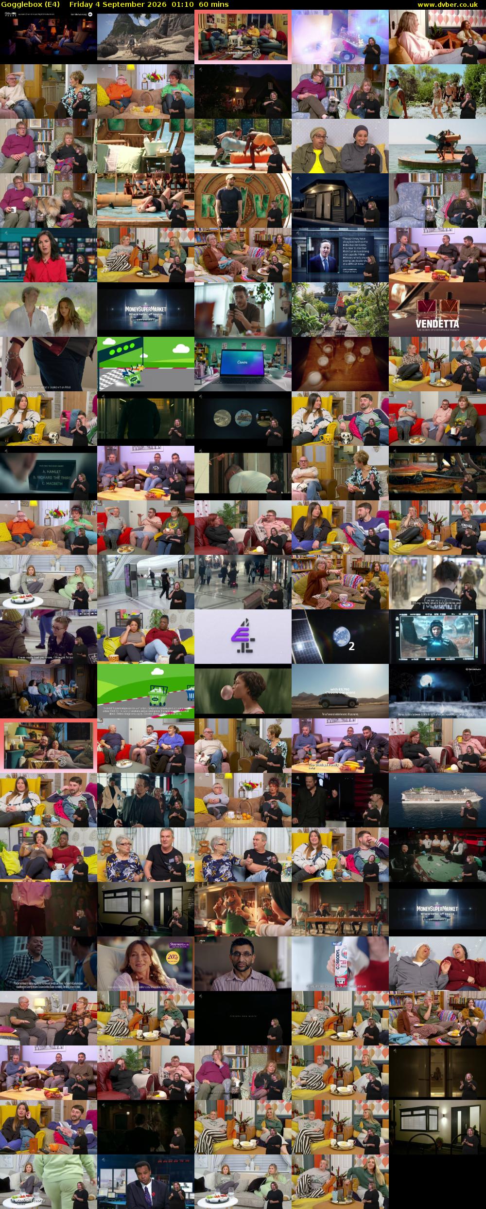 Gogglebox (E4) Friday 4 September 2026 01:10 - 02:10