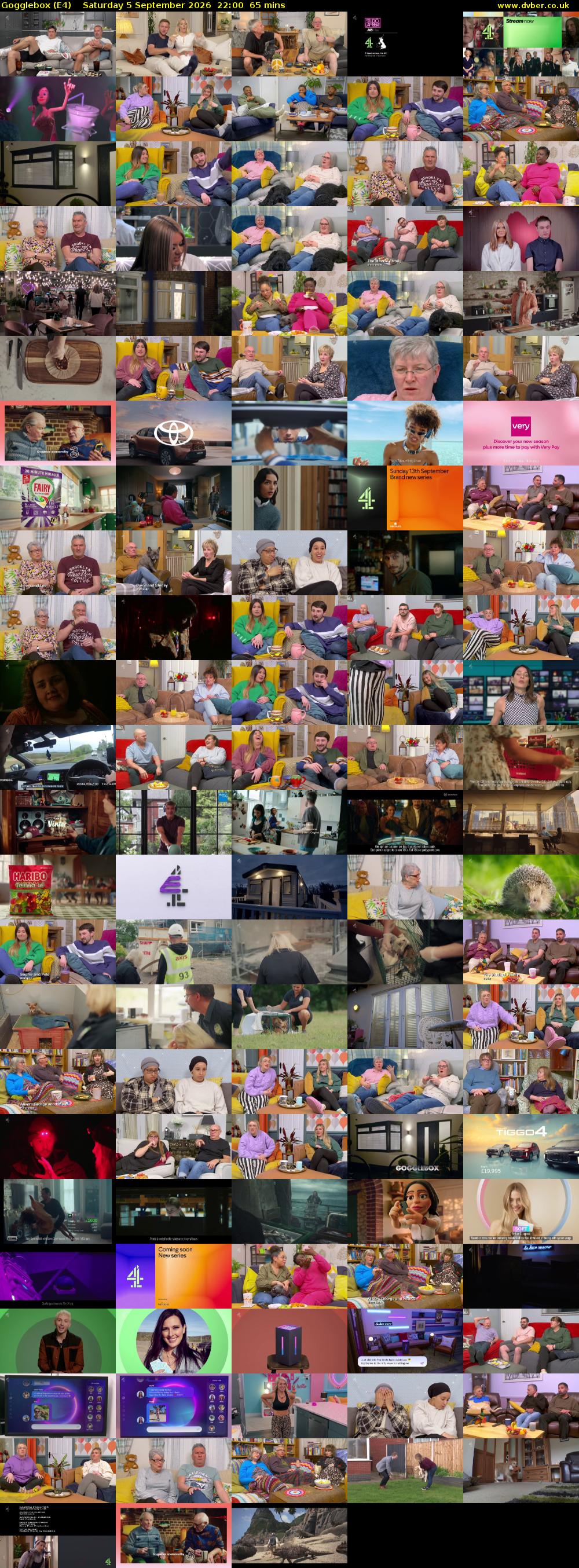 Gogglebox (E4) Saturday 5 September 2026 22:00 - 23:05
