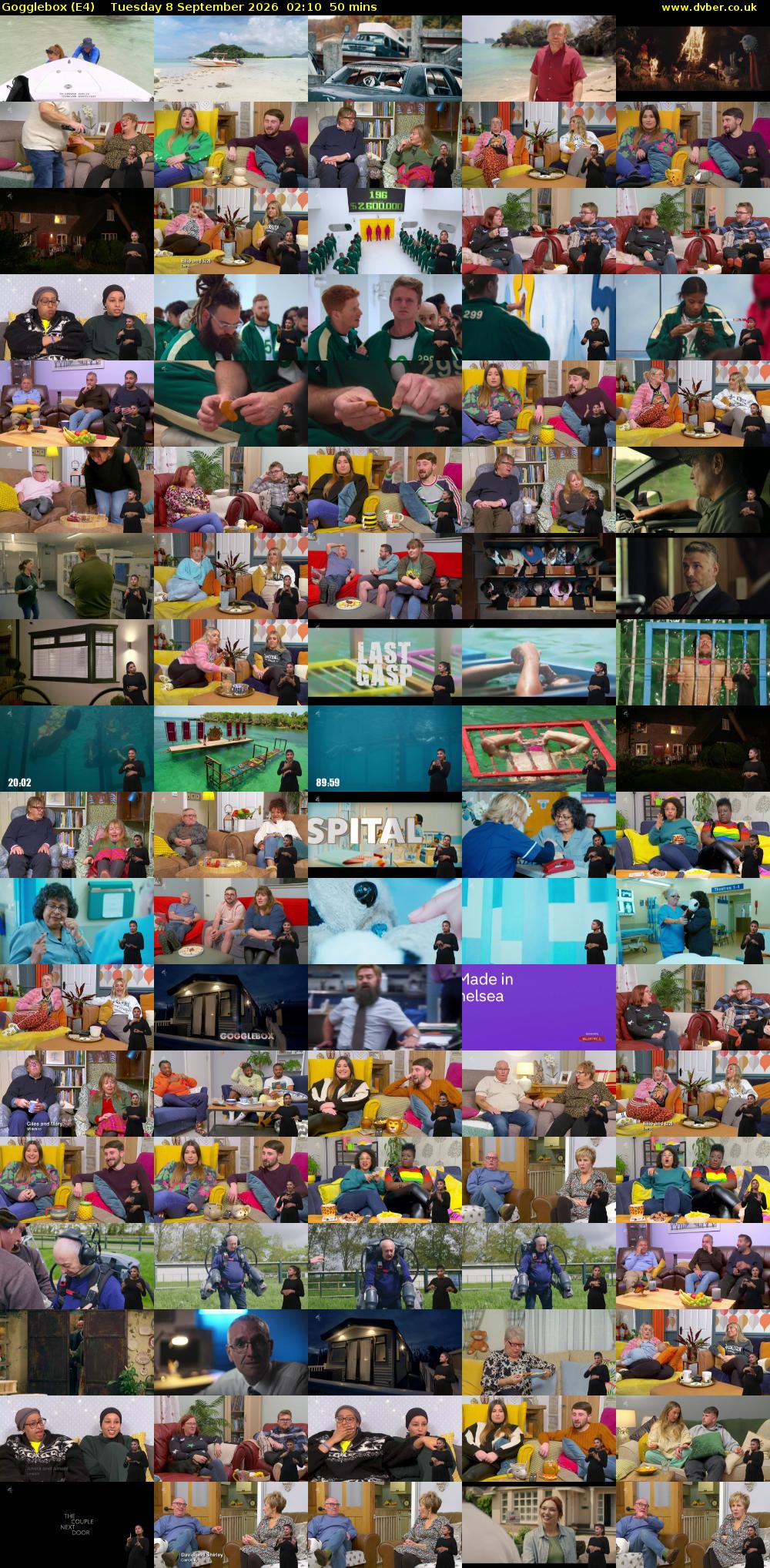 Gogglebox (E4) Tuesday 8 September 2026 02:10 - 03:00
