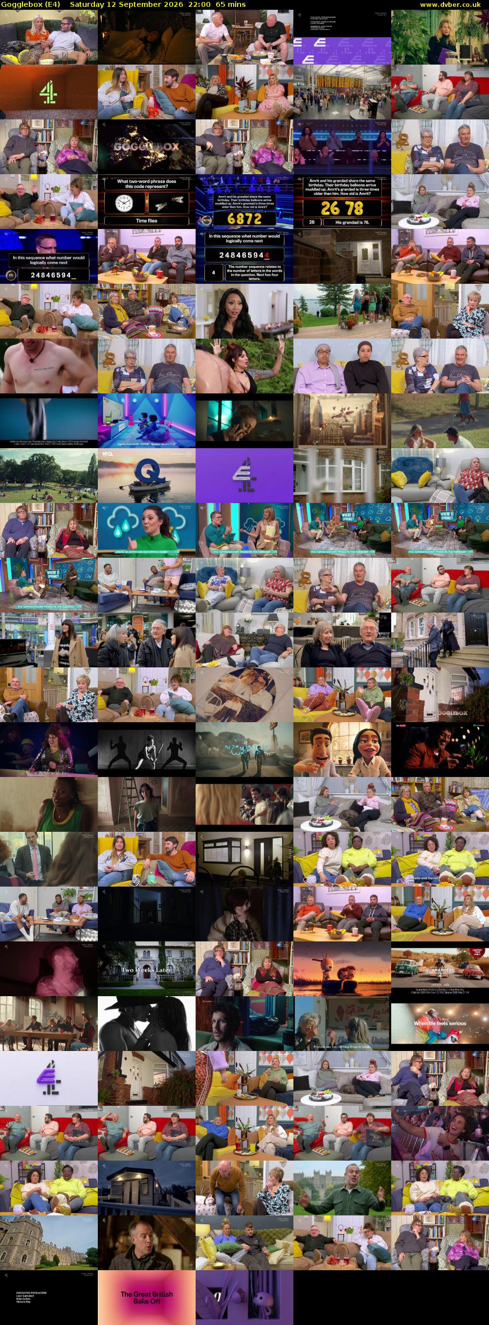 Gogglebox (E4) Saturday 12 September 2026 22:00 - 23:05