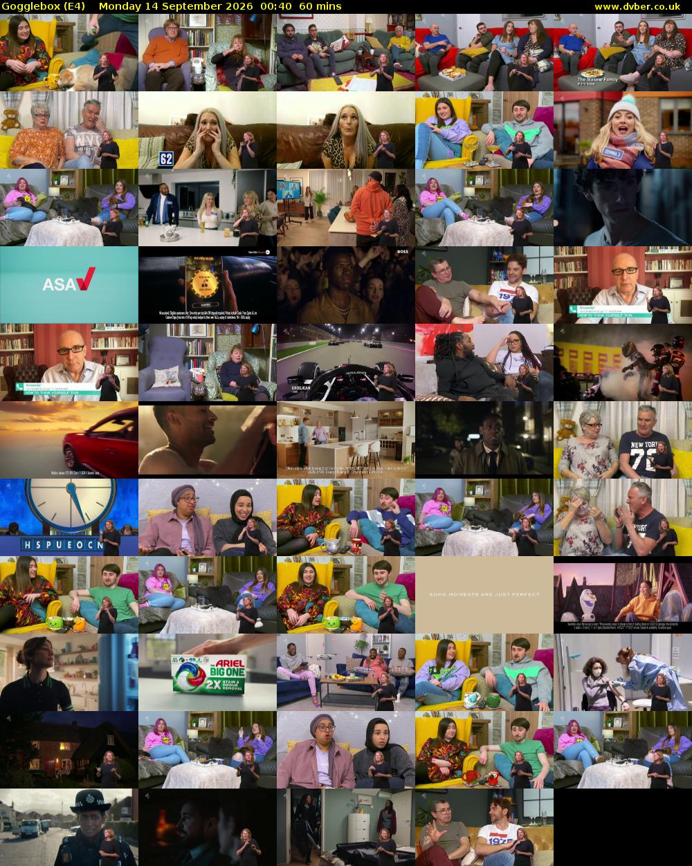 Gogglebox (E4) Monday 14 September 2026 00:40 - 01:40