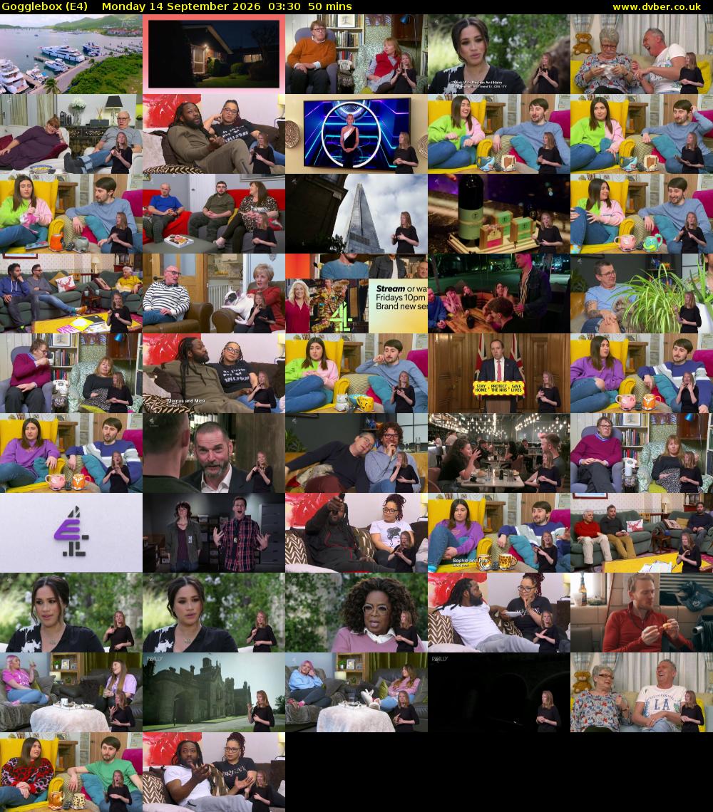 Gogglebox (E4) Monday 14 September 2026 03:30 - 04:20