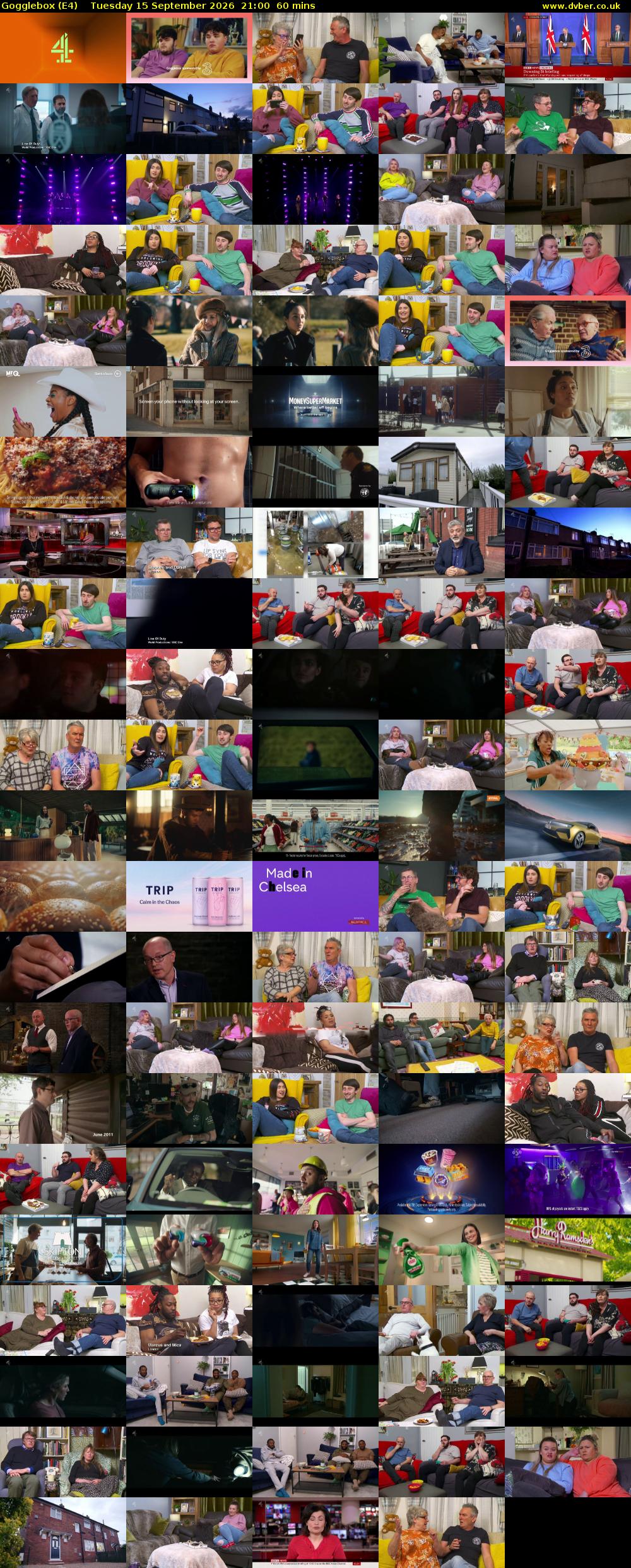 Gogglebox (E4) Tuesday 15 September 2026 21:00 - 22:00