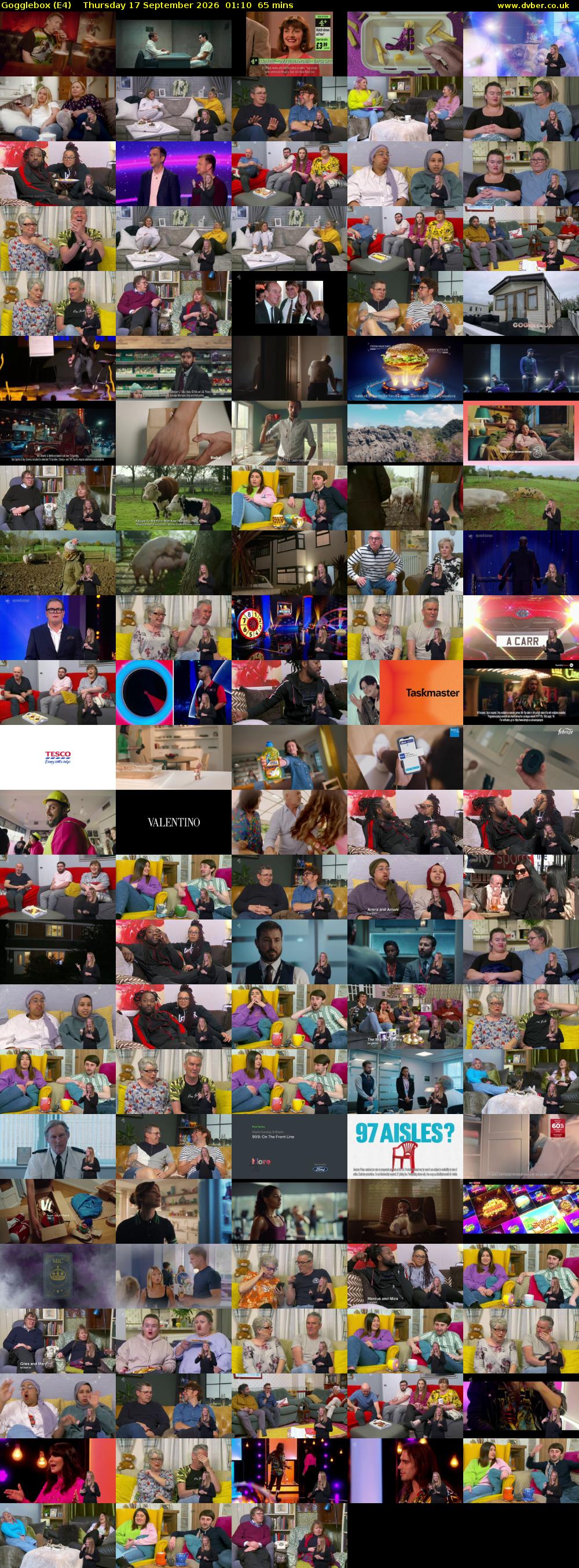 Gogglebox (E4) Thursday 17 September 2026 01:10 - 02:15