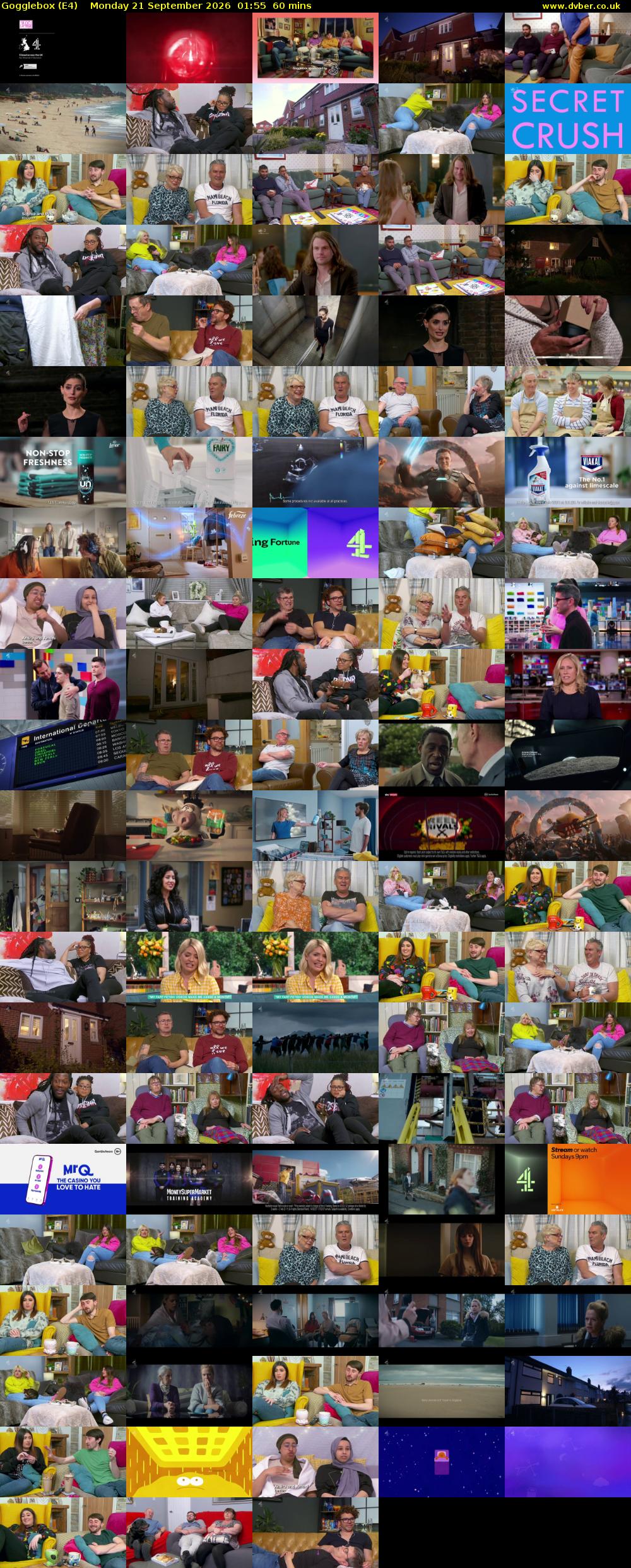 Gogglebox (E4) Monday 21 September 2026 01:55 - 02:55
