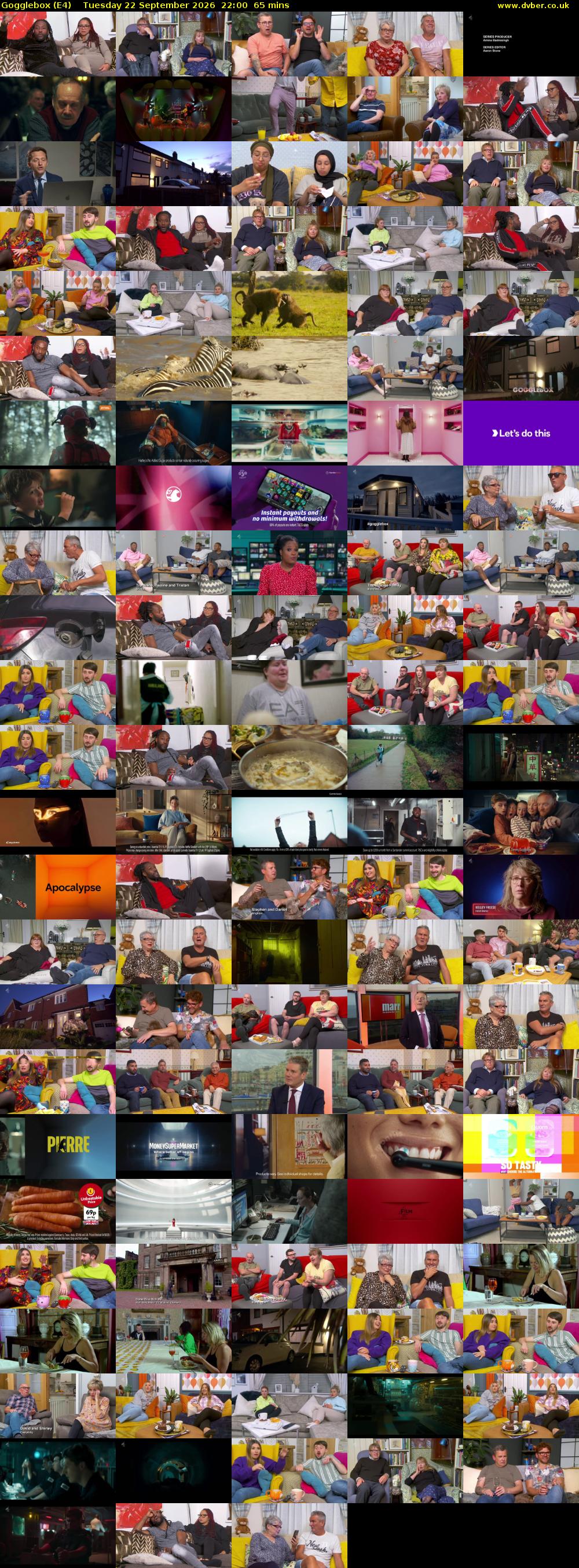 Gogglebox (E4) Tuesday 22 September 2026 22:00 - 23:05