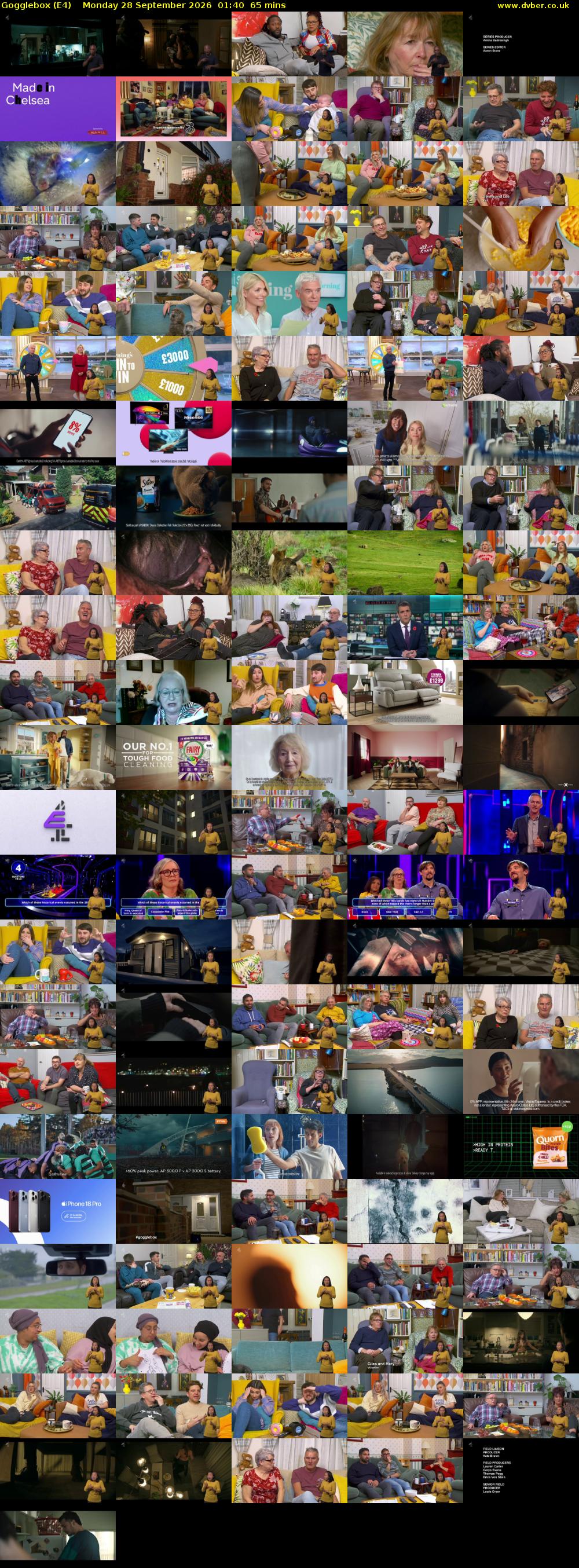 Gogglebox (E4) Monday 28 September 2026 01:40 - 02:45