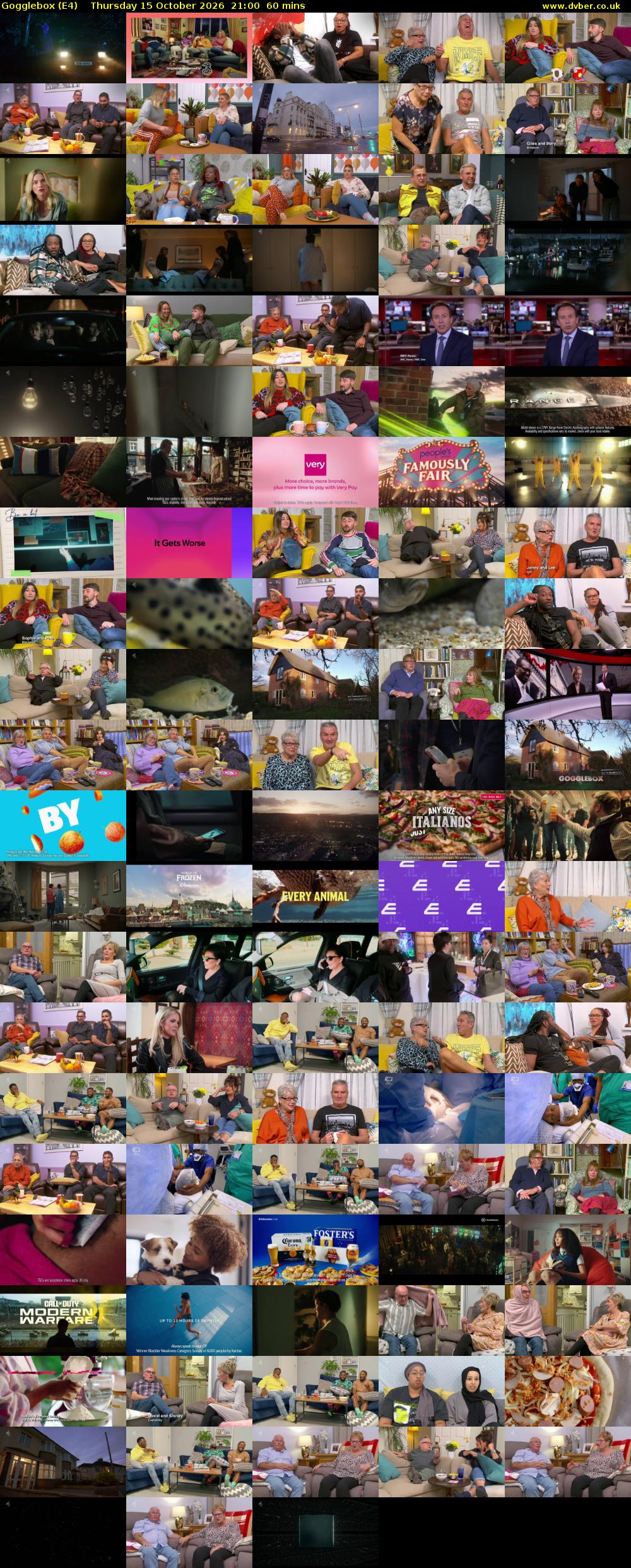 Gogglebox (E4) Thursday 15 October 2026 21:00 - 22:00
