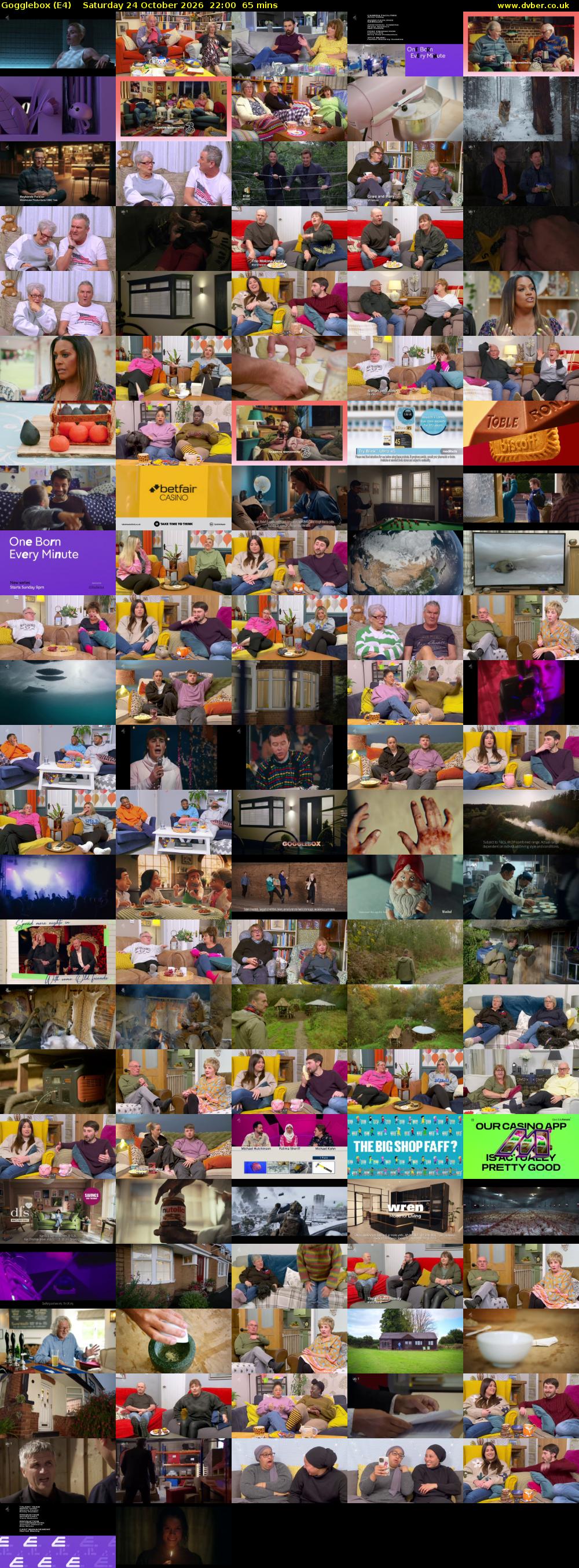Gogglebox (E4) Saturday 24 October 2026 22:00 - 23:05