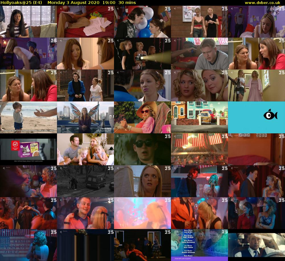 Hollyoaks@25 (E4) Monday 3 August 2020 19:00 - 19:30