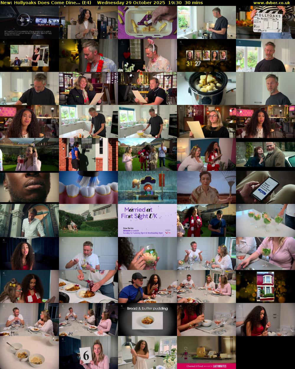 Hollyoaks Does Come Dine... (E4) Wednesday 29 October 2025 19:30 - 20:00