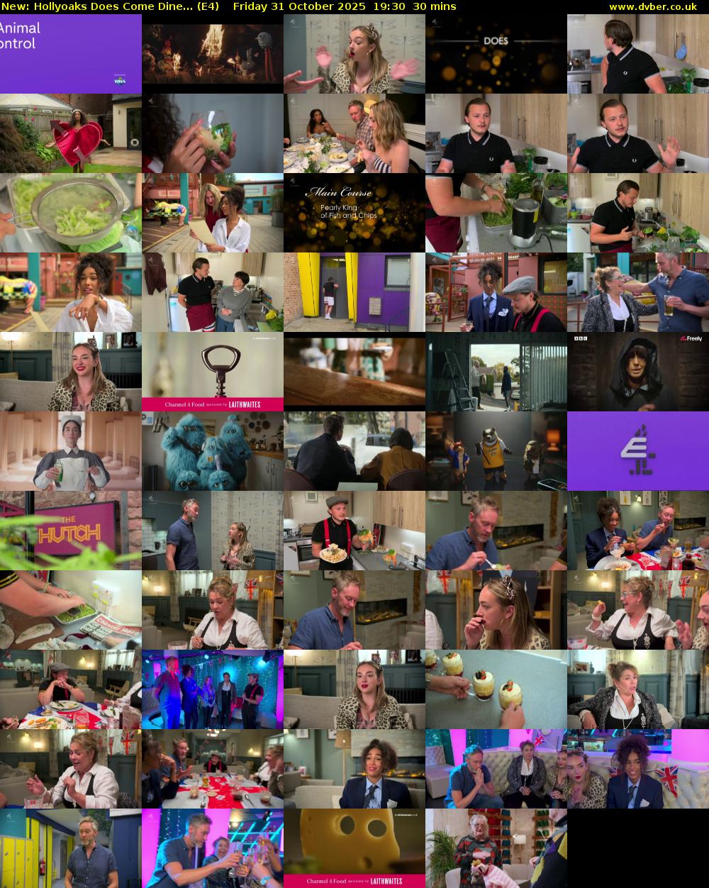 Hollyoaks Does Come Dine... (E4) Friday 31 October 2025 19:30 - 20:00
