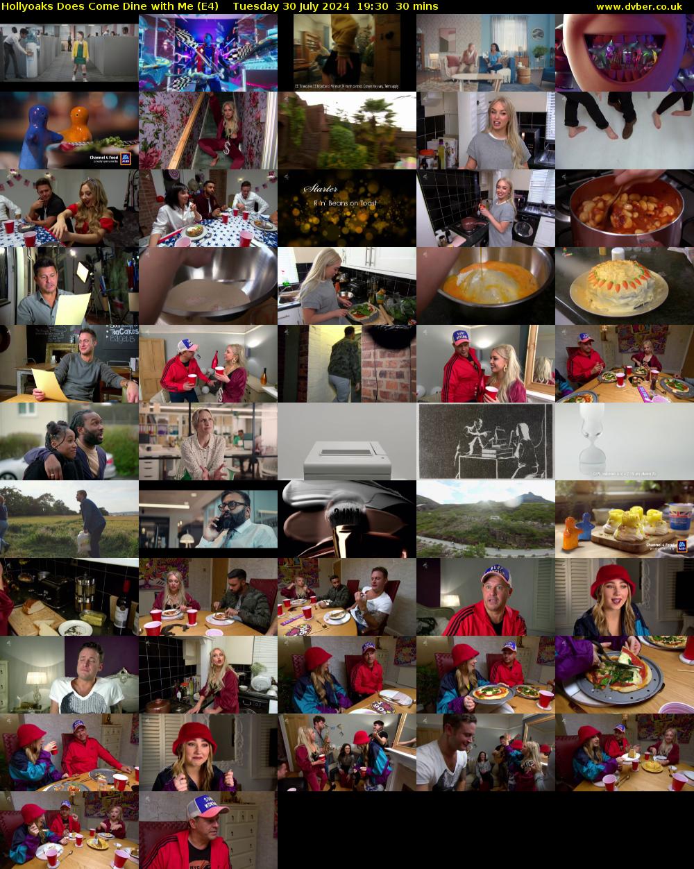 Hollyoaks Does Come Dine with Me (E4) Tuesday 30 July 2024 19:30 - 20:00