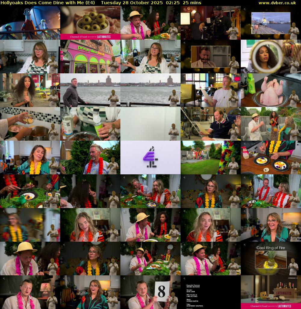 Hollyoaks Does Come Dine with Me (E4) Tuesday 28 October 2025 02:25 - 02:50