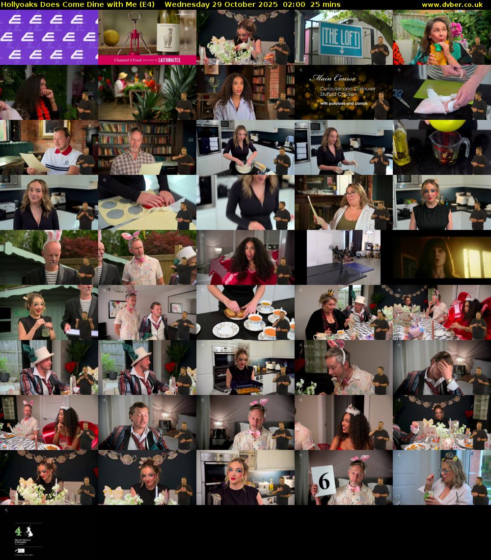 Hollyoaks Does Come Dine with Me (E4) Wednesday 29 October 2025 02:00 - 02:25