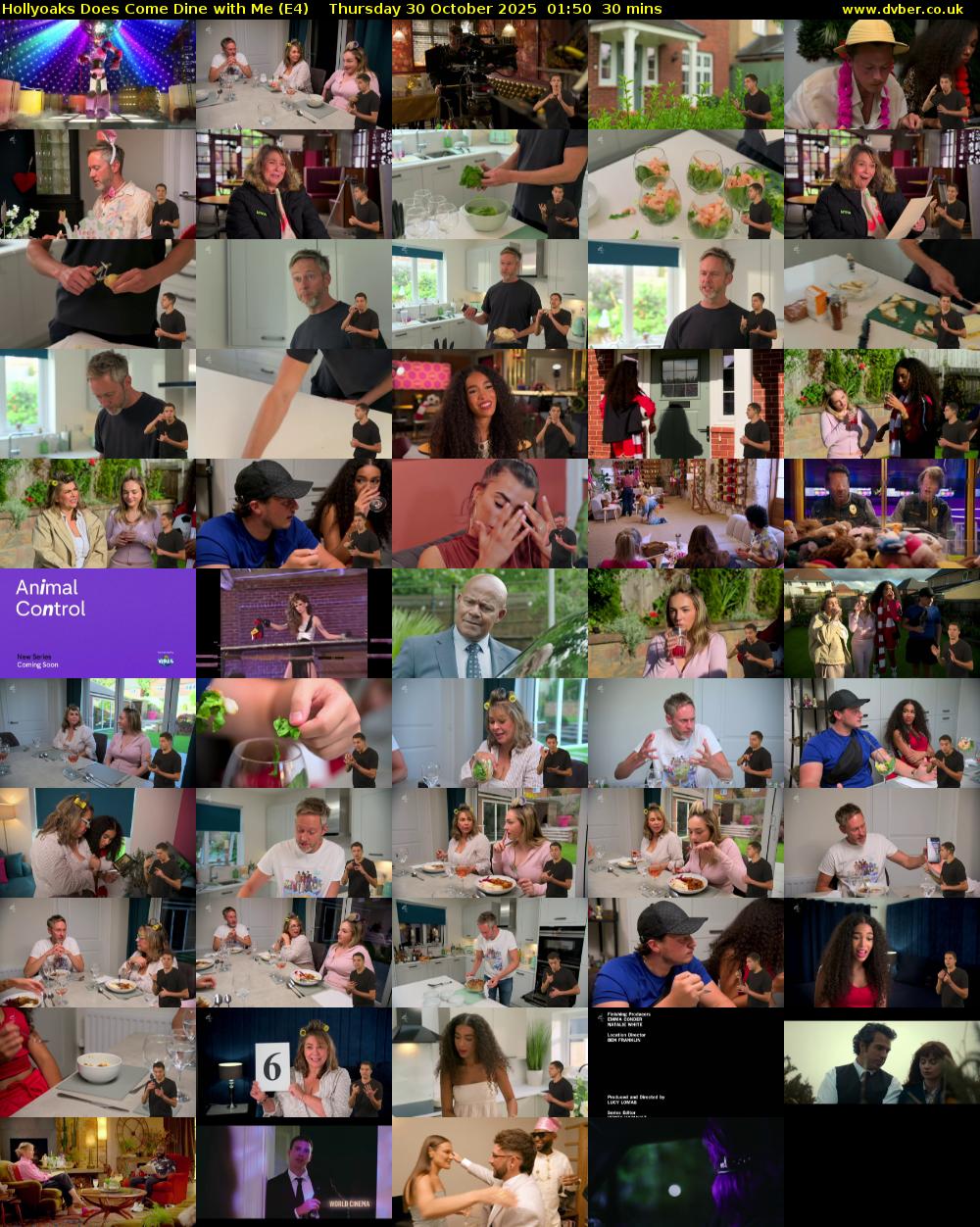 Hollyoaks Does Come Dine with Me (E4) Thursday 30 October 2025 01:50 - 02:20