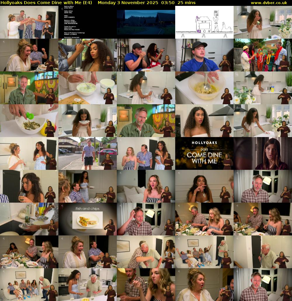 Hollyoaks Does Come Dine with Me (E4) Monday 3 November 2025 03:50 - 04:15
