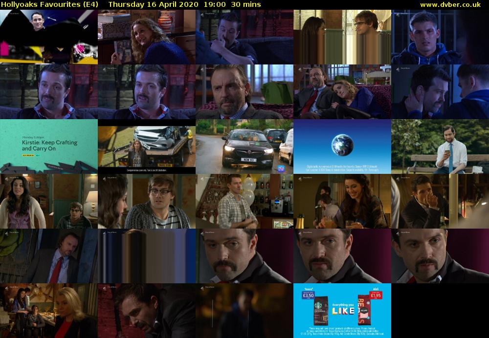 Hollyoaks Favourites (E4) Thursday 16 April 2020 19:00 - 19:30