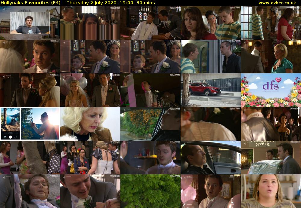 Hollyoaks Favourites (E4) Thursday 2 July 2020 19:00 - 19:30