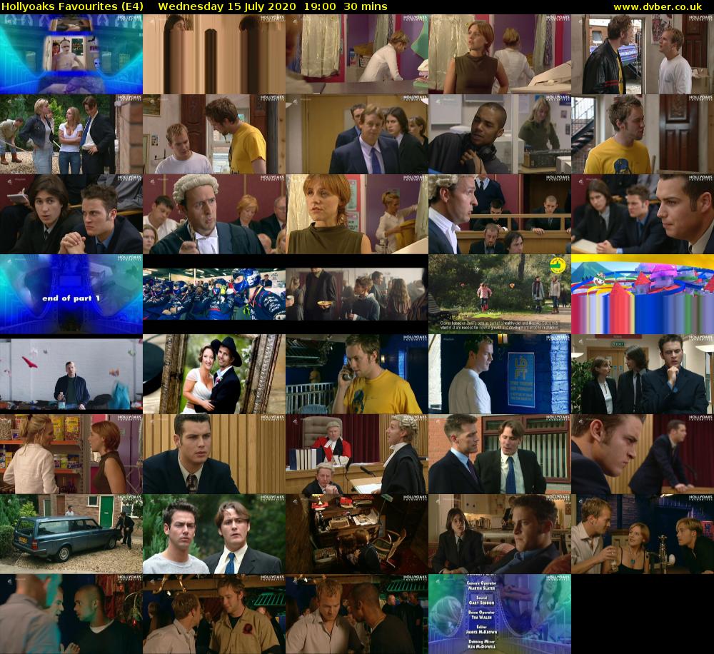 Hollyoaks Favourites (E4) Wednesday 15 July 2020 19:00 - 19:30