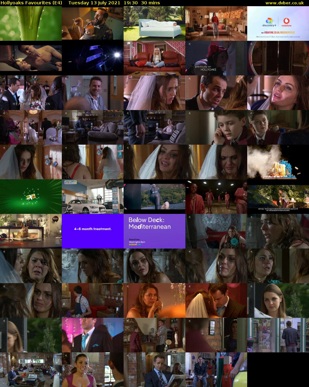 Hollyoaks Favourites (E4) Tuesday 13 July 2021 19:30 - 20:00