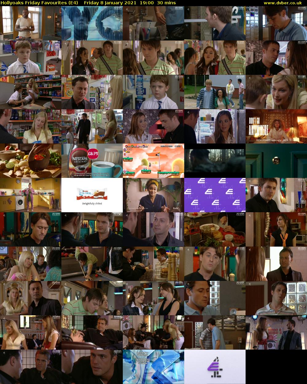 Hollyoaks Friday Favourites (E4) Friday 8 January 2021 19:00 - 19:30