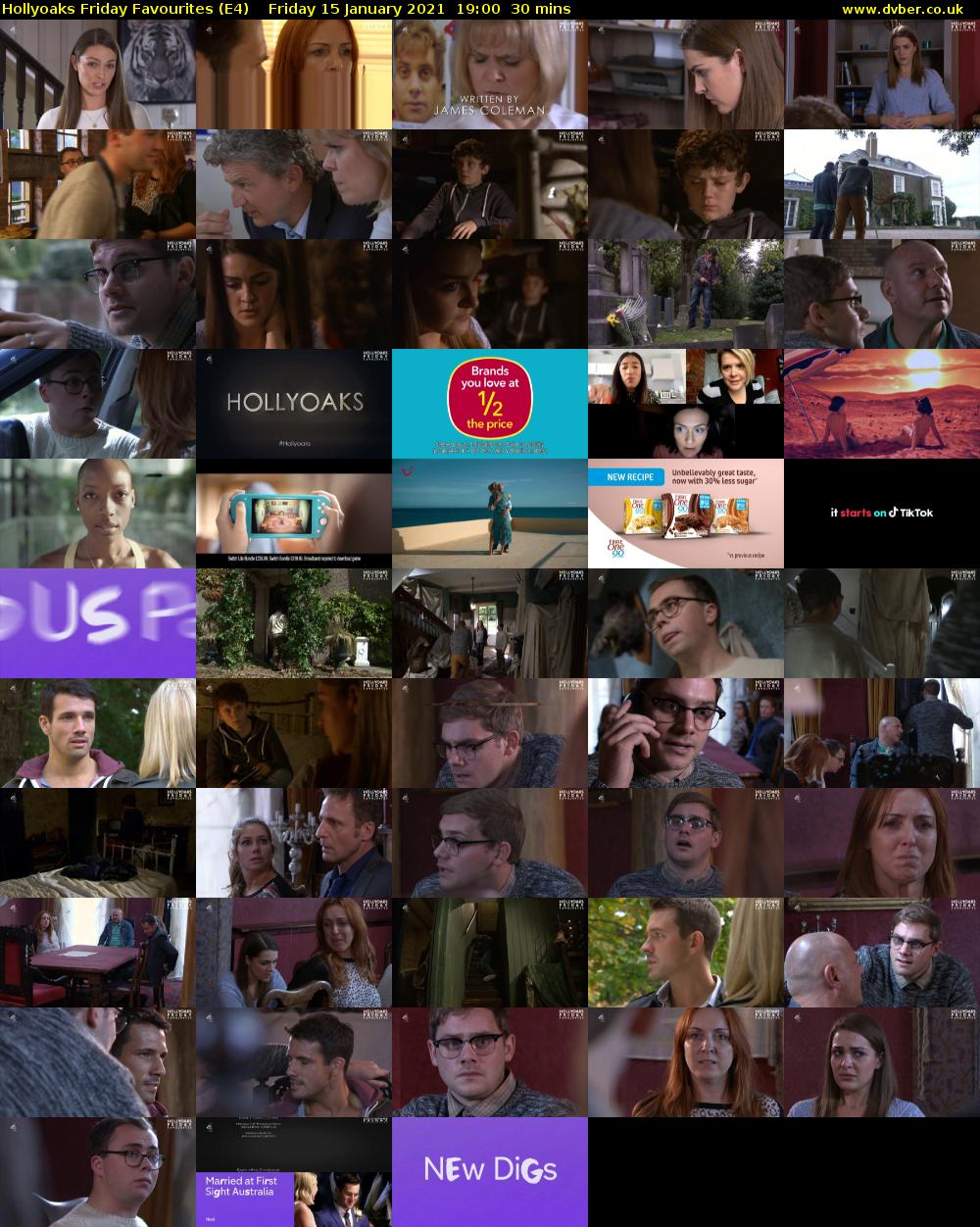 Hollyoaks Friday Favourites (E4) Friday 15 January 2021 19:00 - 19:30