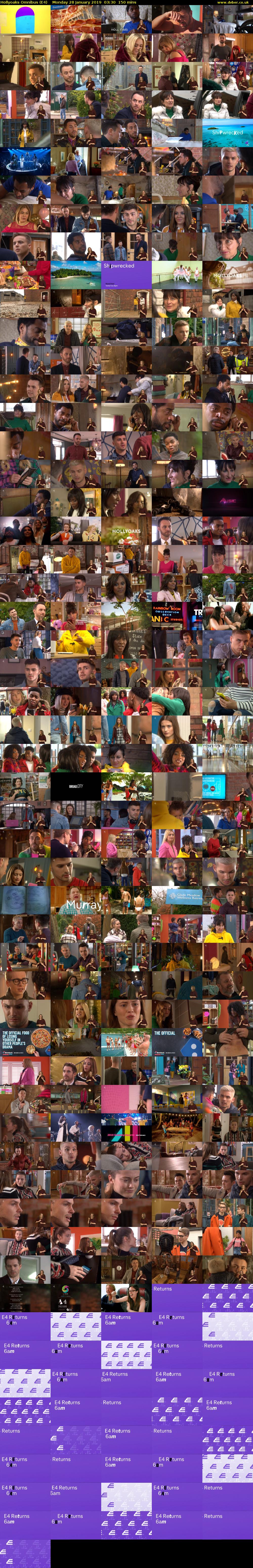 Hollyoaks Omnibus (E4) Monday 28 January 2019 03:30 - 06:00