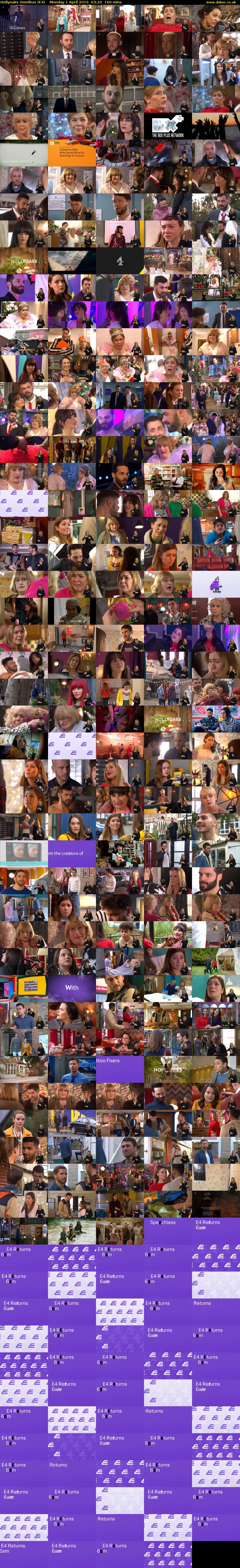 Hollyoaks Omnibus (E4) Monday 1 April 2019 03:20 - 06:00