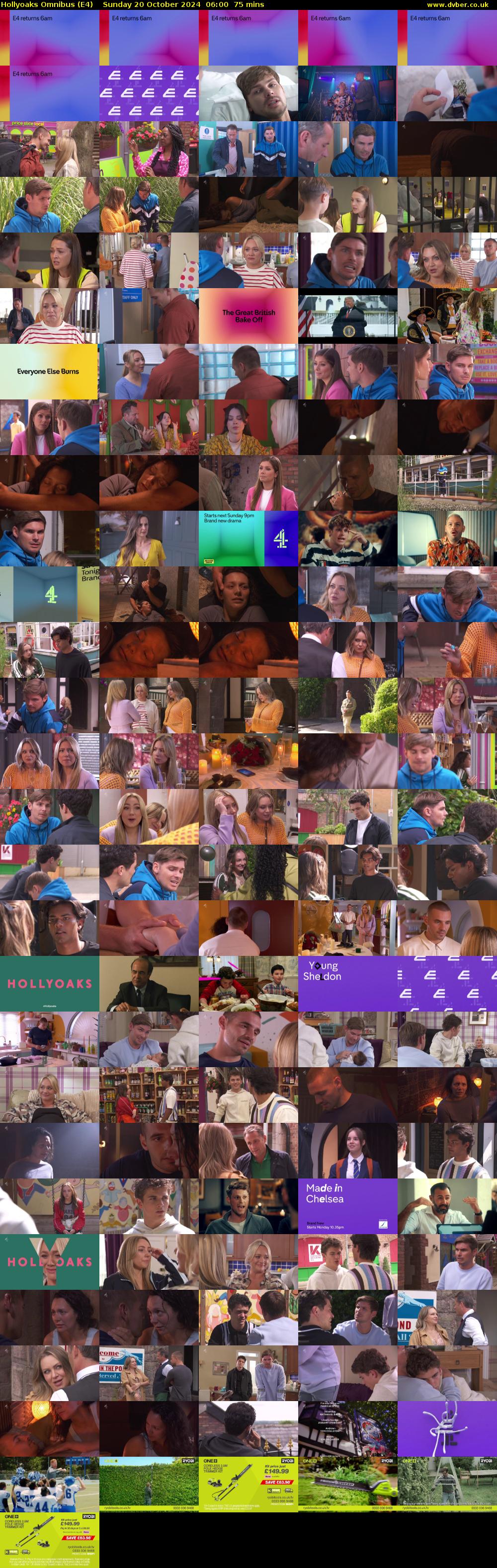 Hollyoaks Omnibus (E4) Sunday 20 October 2024 06:00 - 07:15